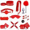 12 Classic Red Leather Multifunctional Indoor Fitness Combination Sets, Including Handmade Ropes and Sleeping Mirrors - D8 view 1