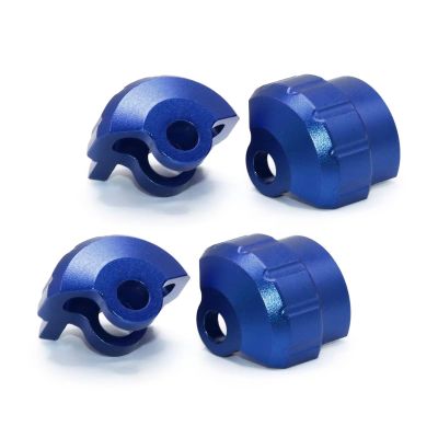 Compatible with ARRMA 1/7 1/8 RC Car Parts Accessories 4pcs Metal Shock Cap Protector Shock Absorber Protection Cover RC Car Upgrade Parts(Blue)
