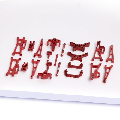 21/PCS Metal Repalcement Part Kit for Hyper Go H14BM, 14209, 14210 1/14th RC Car Upgrades, Spare Aluminium Accessory Full Set with Screws(Red)(Red)