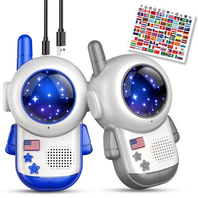 Rechargeable Walkie Talkies Toys for Kids: DIY Astronaut Walkie Talkies for Boys Christmas Birthday Gifts for 3 4 5 6 7 8 9 10 Boy Walkie Talkie Outdoor Hiking Toy 2 Way Radio Camping Outdoor Game