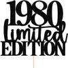 1980 Limited Edition Birthday Cake Topper, Black Glitter, Cheer to 45Years Old Cake Decoration, 45th Birthday Party Decoration Supplies for Men Women (1980) view 2