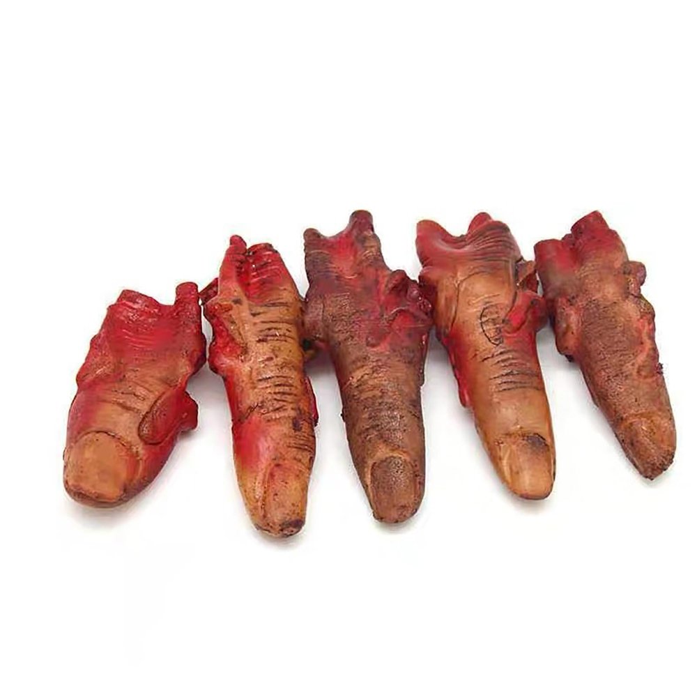 5 Pack Halloween Severed Fingers - Realistic Fake Broken Body Parts for Haunted House Decor, Zombie Vampire Party Supplies and Funny Gag Gifts