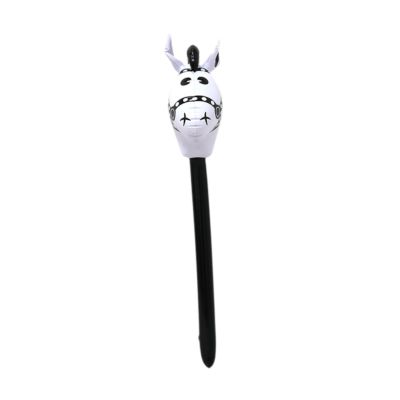 MotiveTech Hobby Horse Stick Toy Lovely Horse Head Stick Balloon Portable Fun Blowing Up Stick Toy for Horse Themed Kids Birthday, Blaclk