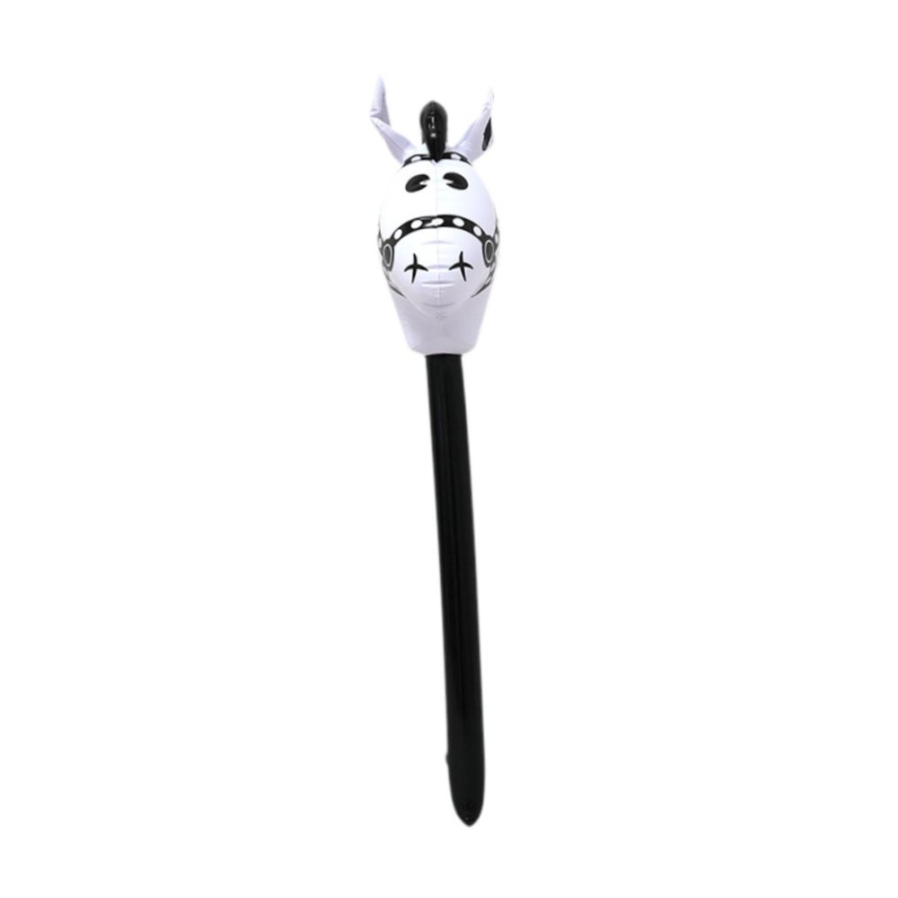 MotiveTech Hobby Horse Stick Toy Lovely Horse Head Stick Balloon Portable Fun Blowing Up Stick Toy for Horse Themed Kids Birthday, Blaclk