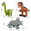 3 Pack Walking Dinosaur Toys for Kids 3-5 5-7 Years Old, Simulated Tyrannosaurus Brachiosaurus Triceratops with Sound & Light, Birthday Gifts Dino Toy for Toddlers Boys Girls 3 4 5 6 7 8 Years view 2