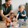 3 Pack Walking Dinosaur Toys for Kids 3-5 5-7 Years Old, Simulated Tyrannosaurus Brachiosaurus Triceratops with Sound & Light, Birthday Gifts Dino Toy for Toddlers Boys Girls 3 4 5 6 7 8 Years view 4