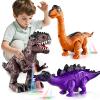 Lucky Doug 3 Pack Electric Realistic Dinosaur Toys with Simulated Sounds  Lights for Boys Kids Aged 3 4 5 Years Old - Perfect Jurassic Tyrannosaurus Rex Gift for Birthday 3-5 Years view 1