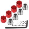 HobbyPark 1.9/2.2 Beadlock Wheel Nuts Locknuts  Aluminum Locking Nuts for 1/10 RC Crawler Car, Fits for TRX4 SCX10 SCX10 II III AXI Capra Redcat Gen8 Gen7 RC4WD & More (Red) view 1