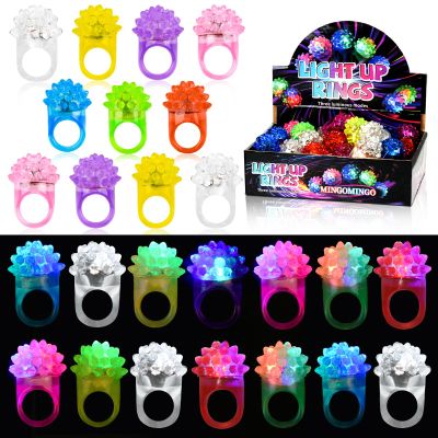 MINGOMINGO 50 Pack LED Light Up Rings & Glow Rings  Bachelorette Party Favors, Bridal Shower Favors, Graduation Favors Bulk, Classroom Prizes, 3-Mode Flashing