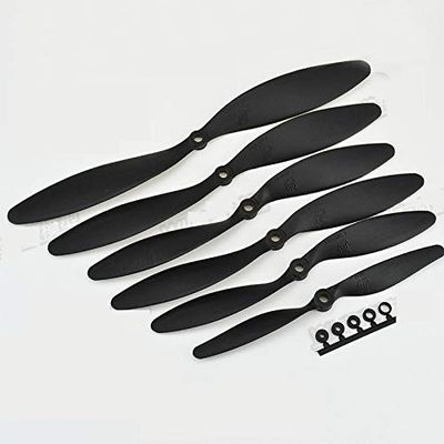 10pcs/lot 1147 1047 9047 8038 HY Black Propeller 2 Blade Paddle Slow Props Big Hole for Fixed Wings RC Airplane(1147 Slow Propeller)