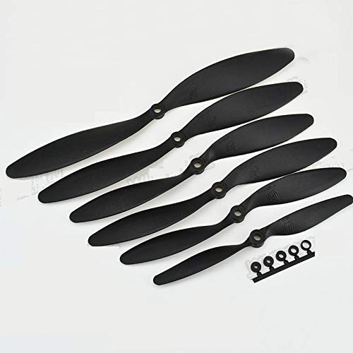 10pcs/lot 1147 1047 9047 8038 HY Black Propeller 2 Blade Paddle Slow Props Big Hole for Fixed Wings RC Airplane(1147 Slow Propeller)