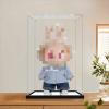 2cm high-end Black Brushed Mirror Base , Thickened Clear Acrylic Display Case for Zimomo Labubu for Pop Mart I Found You Angel in Clouds Doll, LABUBU Large Toy 11.8"x9.8"x15.7" view 2