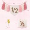1/2 Birthday girl, Pink High Chair Banner with Handmade Hat and Candle, Half Way to One Baby, Half Birthday Docoration view 2