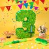 16 Inch Number 3 Pixel Pinata with Piata Stick, Blindfold, Confetti for Boys Girls Birthday Decorations, Kids Party Supplies, Easy to Fill and Hang (MinC-3th) view 3