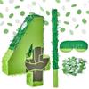Green Number 4 Birthday Pinata for Kids 16 Inch Superhero Party Pinata with Stick, Blindfold & Confetti, Fun Birthday Game for Boys and Girls (hlk-4th) view 1