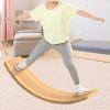 Balance Board Kids Curved Rocker Board Stability Anti Slip Balance Training Equipment Wooden Wobble Board for Fitness Indoor, Style B view 3
