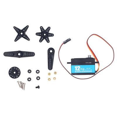 12KG 90 Metal Gear Servo Motor Dual Ball Bearing Digital Servo for Robot Arm Drone Car 4.8-7.2V