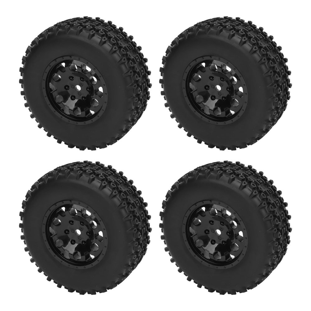 1/10 RC Truck Wheels Tires 4PCS Durable Rubber Plastic 110mm Diameter 45mm Width 12mm Connector Anti Skid Enhanced Performance for Slash Arrma 4x4 2WD Short Course Trucks