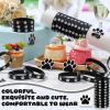 Soulchen 50 Pcs Paw Print Silicone Bracelets with 100pcs Dog Paw Sticker Rubber Wristbands for Birthday Puppy Animal Shower Party Decorations Supplies Accessories Goodie Bag Favor(Black) view 3