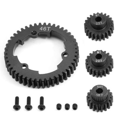 46T 50T 52T 54T Steel Spur Gear with M1 18T 20T 22T Pinion Gear 6447 6449 Compatible with 1/5 1/10 2.0 Scale RC Cars and VXL MAXX Models(46T)
