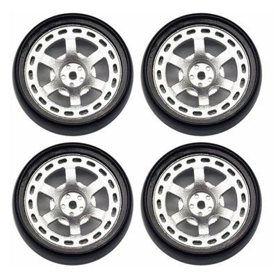 1 18 Scale RC Car Metal Drift Wheels 32mm Hard Tires Set of 4 LD1801 LD1802 LD1803 LD1804 A01 A02 Upgrade Parts Compatible with 1 18 RC Drift Cars(JSLG-SF)