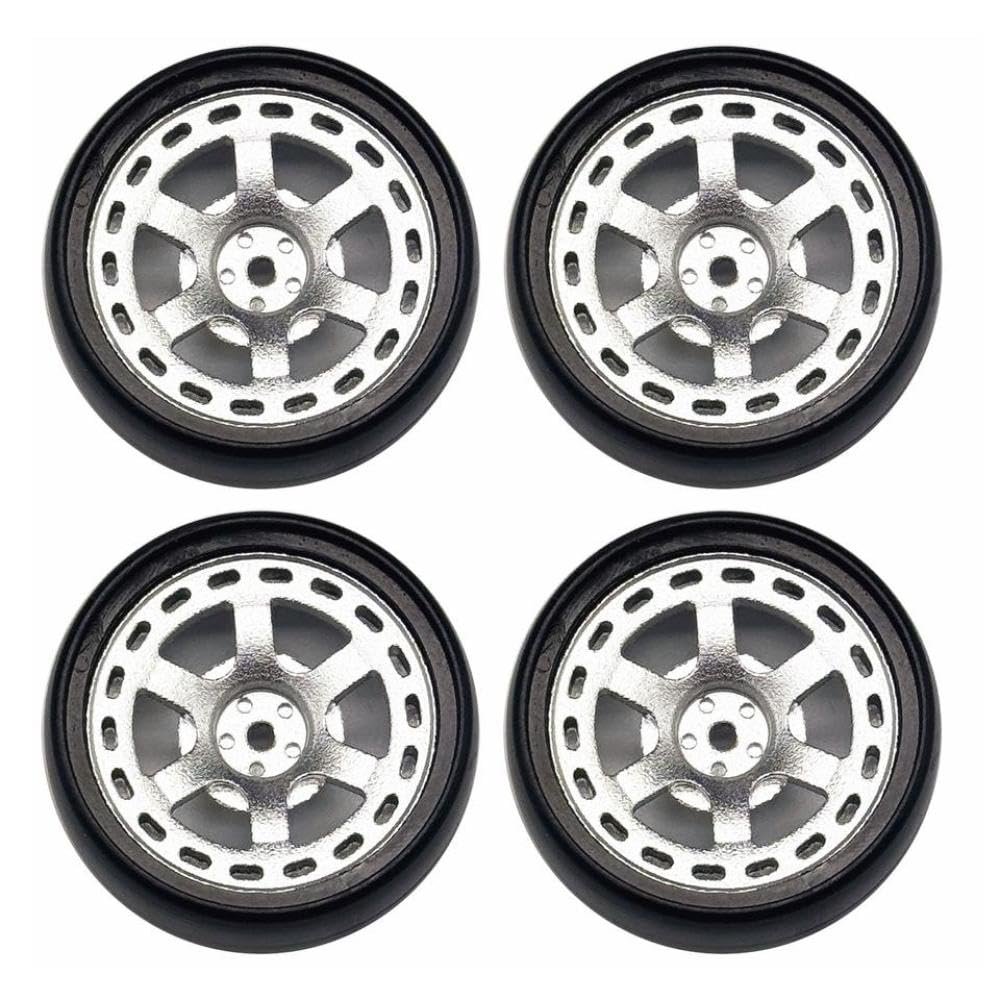 1 18 Scale RC Car Metal Drift Wheels 32mm Hard Tires Set of 4 LD1801 LD1802 LD1803 LD1804 A01 A02 Upgrade Parts Compatible with 1 18 RC Drift Cars(JSLG-SF)