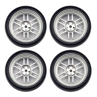 1 18 Scale RC Car Metal Drift Wheels 32mm Hard Tires Set of 4 LD1801 LD1802 LD1803 LD1804 A01 A02 Upgrade Parts Compatible with 1 18 RC Drift Cars(JSLG-SD)