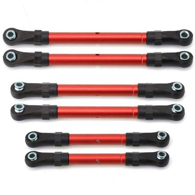 Turnbuckle Set Compatible with 1 10 Scale 4x4 RC Cars Compatible with Hoss and Models Steering Link Rod Pull Rod Upgrade Parts(Red)