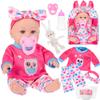 iBayda 12" Baby Doll in Gift Box with Backpack Carrier, Clothes, Feeding Bottle, Pacifier, Diaper and a Toy Rabbit Accessories, First Baby Dolls for Girls 3 Years and Up view 1