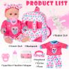 iBayda 12" Baby Doll in Gift Box with Backpack Carrier, Clothes, Feeding Bottle, Pacifier, Diaper and a Toy Rabbit Accessories, First Baby Dolls for Girls 3 Years and Up view 4