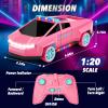 Cool Remote Control Car Toys for Girls, 1:20 Pink Police RC Truck with Flashing LED Lights and Loadspace, 2.4 GHz Rechargeable Racing RC Cars Vehicle Toys, Valentines Day Gifts for Kids 3 5 7 10 view 4