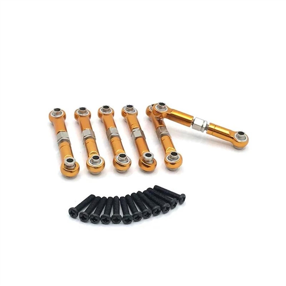 SKDUBRW RC Car Accessories for HS 18301 18302 18311 18312 18321 18322 6pcs Metal Link Rod Tie Rod Linkage 1/18 Modification rc Cars Upgrade Parts Accessories(Yellow)