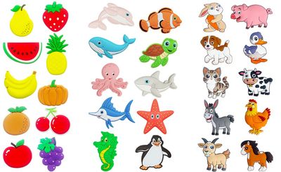 Cute Animal and Fruit Fridge Magnet for Toddler 1-3