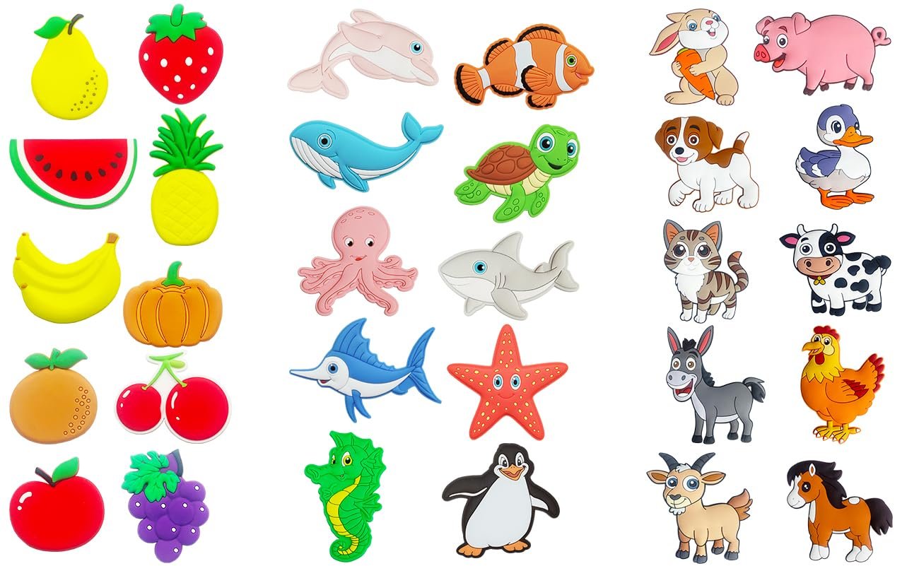 Cute Animal and Fruit Fridge Magnet for Toddler 1-3
