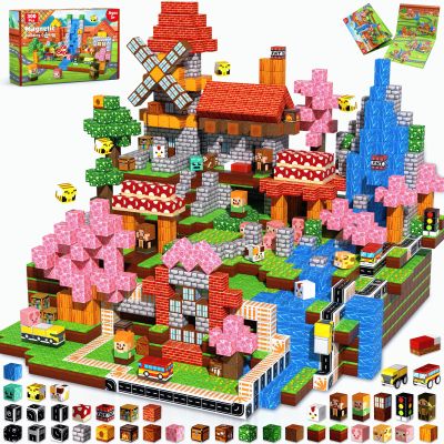 300 PCS Magnetic Blocks - Magnetic Building Block, Stacking Magnet Building Cubes for Kids, Magnetic Construction Toy for Boy Girl, STEM Montessori Sensory Toy Ages 3-12 Years Old Easter Birthday Gift