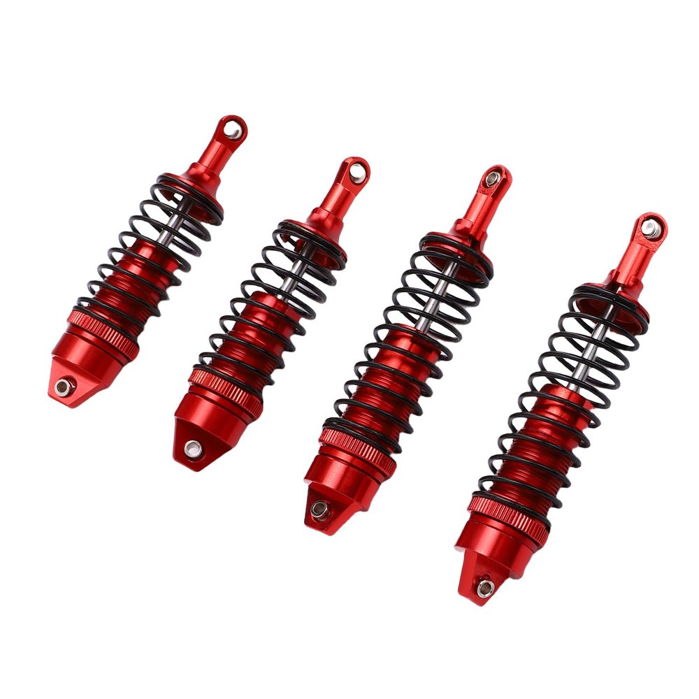 Funien Front Rear Oil Filled, Aluminum Alloy Set Replacement for Slash 4x4 1/10 RC Crawler Car with RC Front Rear Oil Filled (Red)