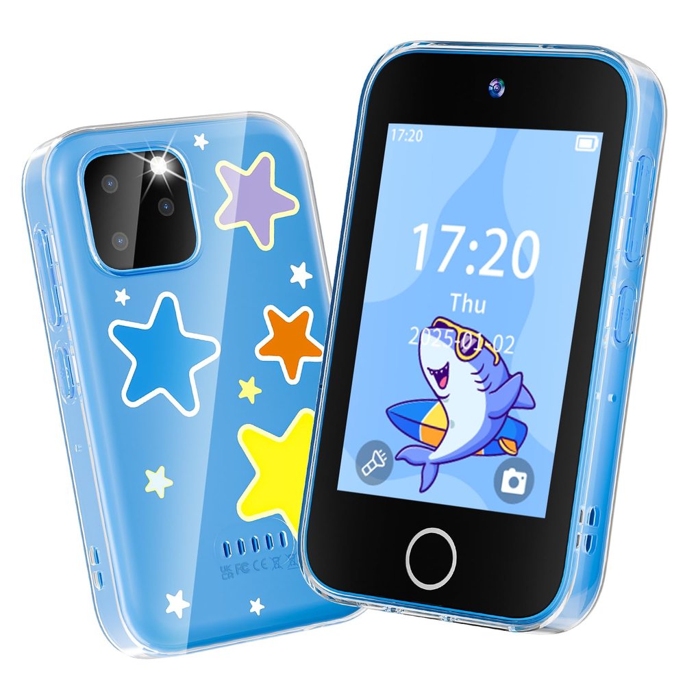 FKATEEN Kids Smart Phone for Boys, Upgraded 3.5'' Touchscreen Phone for Kids Age 3-8, Christmas Birthday Gifts, Dual Camera Music Player Puzzle Games, Learning Toy for 3 4 5 6 7 8 Year Old Boys