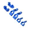 Funien 2 pcs front steering blocks, 2 pcs front caster blocks, rear stub axle carriers, RC Car Parts Kit Replacement for Slash 2WD RC Car, crafted with premium aluminum alloy (Blue) view 2
