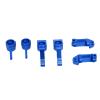 Funien 2 pcs front steering blocks, 2 pcs front caster blocks, rear stub axle carriers, RC Car Parts Kit Replacement for Slash 2WD RC Car, crafted with premium aluminum alloy (Blue) view 3