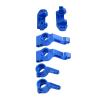 Funien 2 pcs front steering blocks, 2 pcs front caster blocks, rear stub axle carriers, RC Car Parts Kit Replacement for Slash 2WD RC Car, crafted with premium aluminum alloy (Blue) view 4