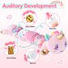 Unicorn Baby Toys 6-12 Months Infant Musical Stuffed Toys for Newborn Tummy Time Sensory toys for babies with Crinkle and Rattle 0-3-6-12 Months Old Baby Girl Must Have Christmas Birthday Gifts - Pink view 2