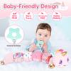 Unicorn Baby Toys 6-12 Months Infant Musical Stuffed Toys for Newborn Tummy Time Sensory toys for babies with Crinkle and Rattle 0-3-6-12 Months Old Baby Girl Must Have Christmas Birthday Gifts - Pink view 4