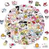 100Pcs Sanrio Cartoon Sticker for Kids, Cute Hellokitty Mymelody Kuromi Waterproof Vinyl Decal for Teen Girl Water Bottle Skateboard Notebook Phone Guitar Bike Helmet view 1