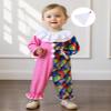 2Pcs Neutral Outfits Toddler Baby Boy Girl Halloween Romper Jumpsuit Clown Halloween Clothes with Hat (Pink, 6-12 Months) view 3