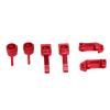 Funien 2 pcs front steering blocks, 2 pcs front caster blocks, rear stub axle carriers, RC Car Parts Kit Replacement for Slash 2WD RC Car, crafted with premium aluminum alloy (Red) view 1