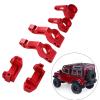 Funien 2 pcs front steering blocks, 2 pcs front caster blocks, rear stub axle carriers, RC Car Parts Kit Replacement for Slash 2WD RC Car, crafted with premium aluminum alloy (Red) view 2