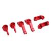 Funien 2 pcs front steering blocks, 2 pcs front caster blocks, rear stub axle carriers, RC Car Parts Kit Replacement for Slash 2WD RC Car, crafted with premium aluminum alloy (Red) view 3