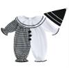 2Pcs Neutral Outfits Toddler Baby Boy Girl Halloween Romper Jumpsuit Clown Halloween Clothes with Hat (White, 6-12 Months) view 1