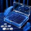 LINSIRON 220 PCS Blue Bead Necklace, 33 Inch Mardi Gras Christmas Beads, Bulk Metallic Party Beads for Mardi Gras Parade, St Patricks Day, Wedding, Birthday, Pirate Carnival Party Favors view 4