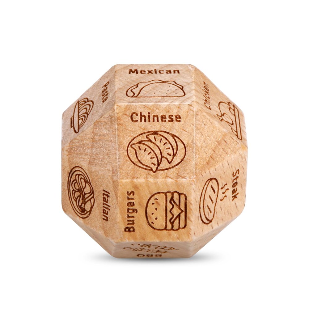 Couples Valentines Gifts for Her Him Women Men Food Decision Dice Valentines Gifts for Wife Girlfriend Husband Boyfriend 5 Year Anniversary Wood Gift for Him Her Couples Food Dice Wood 5th Anniversary